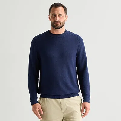Stylus Mens Crew Neck Long Sleeve Pullover Sweater In Blue