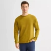 Stylus Mens Crew Neck Long Sleeve T-shirt In Gold