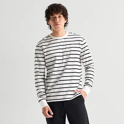 Stylus Mens Crew Neck Long Sleeve T-shirt In White