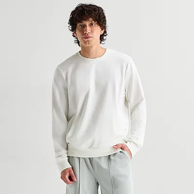 Stylus Mens Crew Neck Long Sleeve T-shirt In White