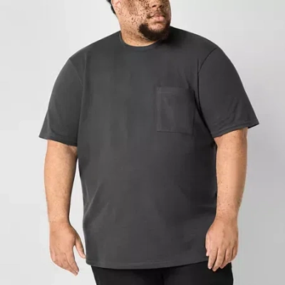 Stylus Mens Crew Neck Short Sleeve Big And Tall T-shirt In Black