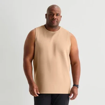 Stylus Mens Crew Neck Sleeveless Big And Tall Muscle T-shirt In Brown