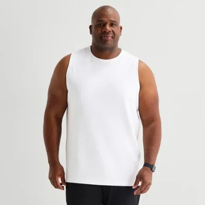 Stylus Mens Crew Neck Sleeveless Big And Tall Muscle T-shirt In White