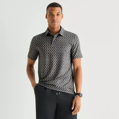 Stylus Mens Fitted Short Sleeve Polo Shirt In Black