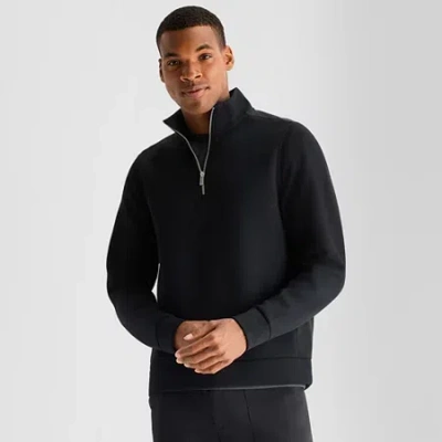 Stylus Mens High Neck Long Sleeve Quarter-zip Pullover In Black