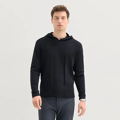 Stylus Mens Hooded Long Sleeve Pullover Sweater In Black