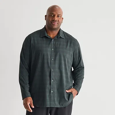 Stylus Mens Long Sleeve Classic Fit Big And Tall Button-down Shirt In Green