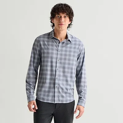 Stylus Mens Long Sleeve Classic Fit Button-down Shirt In Gray