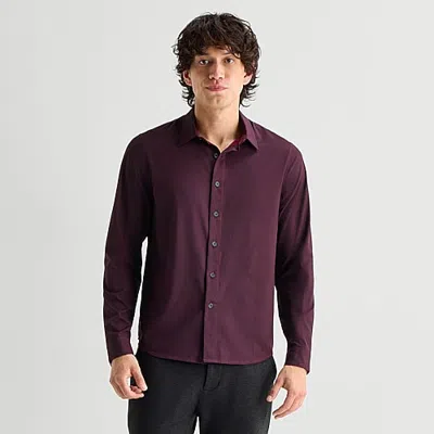 Stylus Mens Long Sleeve Classic Fit Button-down Shirt In Red