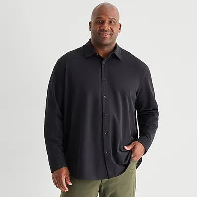 Stylus Mens Long Sleeve Regular Fit Big And Tall Button-down Shirt In Black
