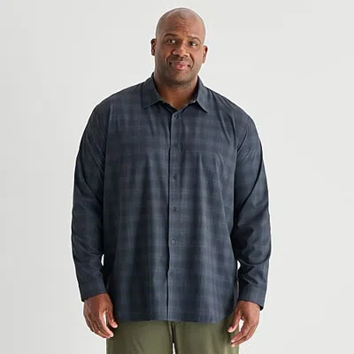 Stylus Mens Long Sleeve Regular Fit Big And Tall Button-down Shirt In Blue