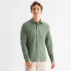 Stylus Mens Long Sleeve Regular Fit Button-down Shirt In Green