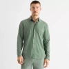 Stylus Mens Long Sleeve Regular Fit Button-down Shirt In Green