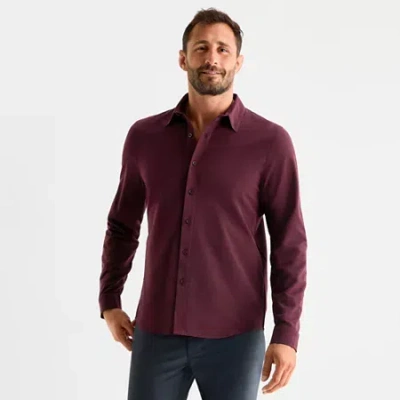 Stylus Mens Long Sleeve Regular Fit Button-down Shirt In Red