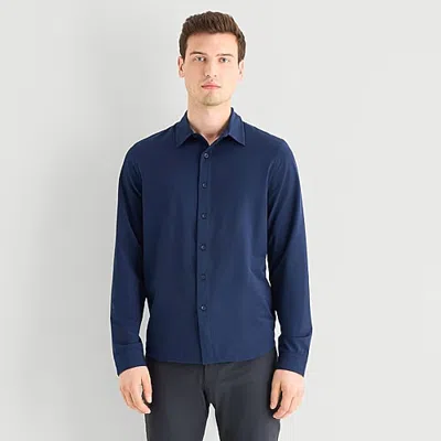 Stylus Mens Long Sleeve Regular Fit Button-down Shirt In Blue