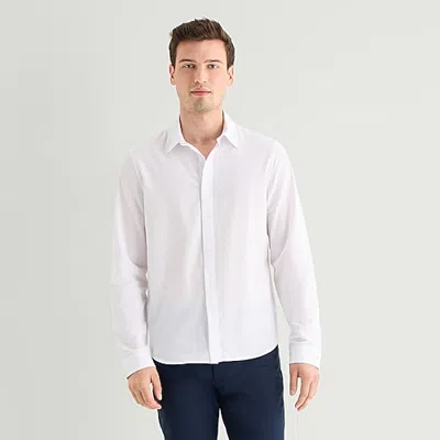 Stylus Mens Long Sleeve Regular Fit Button-down Shirt In White