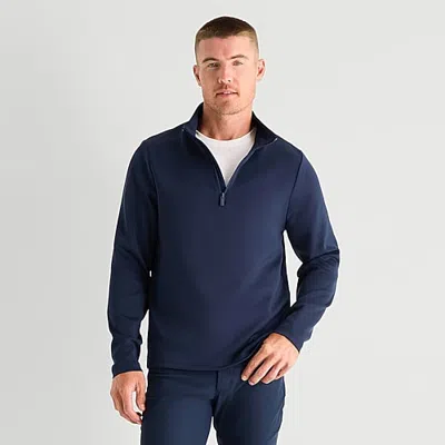 Stylus Mens Mock Neck Long Sleeve Quarter-zip Pullover In Brown