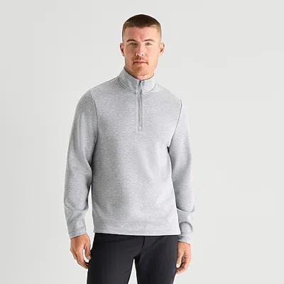 Stylus Mens Mock Neck Long Sleeve Quarter-zip Pullover In Gray