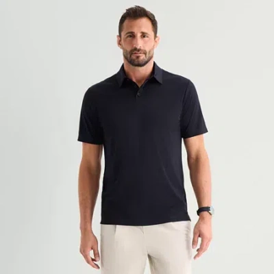 Stylus Mens Regular Fit Elbow Sleeve Polo Shirt In Black