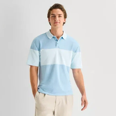Stylus Mens Regular Fit Elbow Sleeve Polo Shirt In Blue