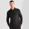 Stylus Mens Regular Fit Long Sleeve Polo Shirt In Black