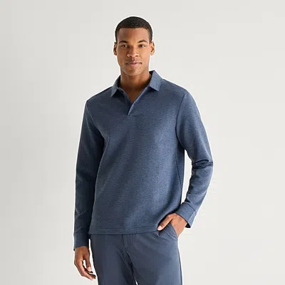 Stylus Mens Regular Fit Long Sleeve Polo Shirt In Blue