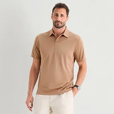 Stylus Mens Regular Fit Short Sleeve Polo Shirt In Brown