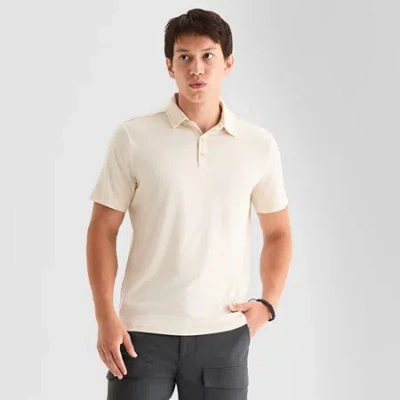 Stylus Mens Regular Fit Short Sleeve Supersoft Essential Polo Shirt In Sand