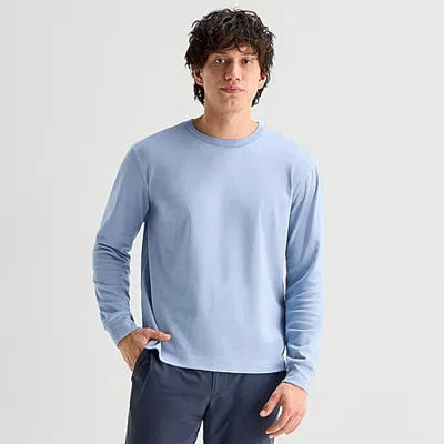 Stylus Mens Round Neck Long Sleeve Big And Tall T-shirt In Blue