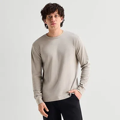 Stylus Mens Round Neck Long Sleeve T-shirt In Beige