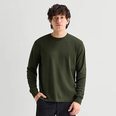 Stylus Mens Round Neck Long Sleeve T-shirt In Green