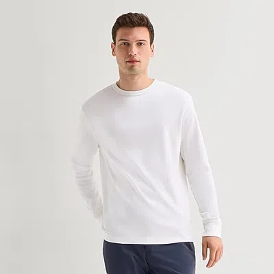 Stylus Mens Round Neck Long Sleeve T-shirt In White