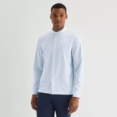 Stylus Mens Short Sleeve Button-down Shirt In Blue