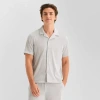 Stylus Mens Short Sleeve Button-down Shirt In Gray