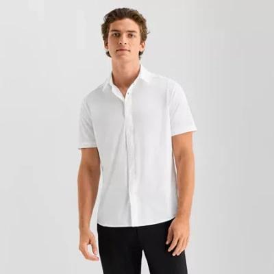 Stylus Mens Short Sleeve Button-down Shirt In White