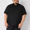 Stylus Mens Short Sleeve Classic Fit Big And Tall Button-down Shirt In Black
