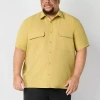 Stylus Mens Short Sleeve Classic Fit Big And Tall Button-down Shirt In Yellow