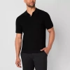 Stylus Mens Short Sleeve Pullover Sweater In Black