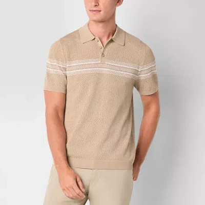 Stylus Mens Short Sleeve Pullover Sweater In Brown