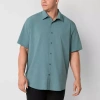 Stylus Mens Short Sleeve Regular Fit Big And Tall Button-down Shirt In Blue