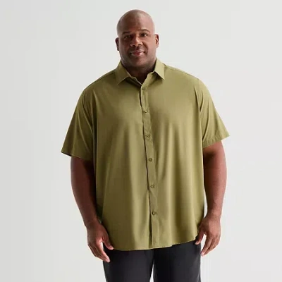 Stylus Mens Short Sleeve Regular Fit Big And Tall Button-down Shirt In Green