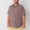 Stylus Mens Short Sleeve Regular Fit Big And Tall Button-down Shirt In Purple