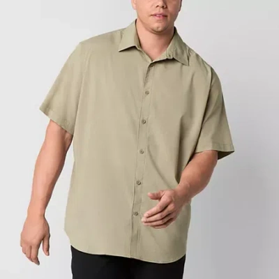 Stylus Mens Short Sleeve Regular Fit Big And Tall Button-down Shirt In Sand