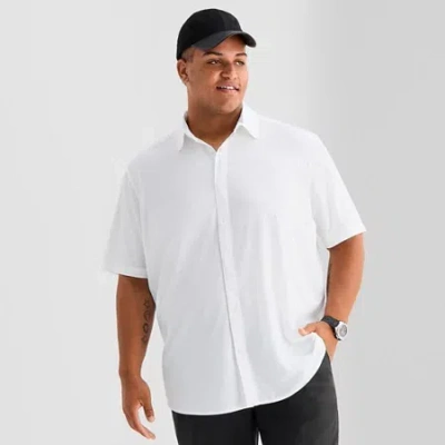Stylus Mens Short Sleeve Regular Fit Big And Tall Button-down Shirt In White