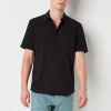 Stylus Mens Short Sleeve Regular Fit Button-down Shirt In Black