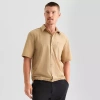 Stylus Mens Short Sleeve Regular Fit Button-down Shirt In Brown