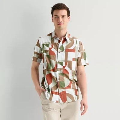 Stylus Mens Short Sleeve Regular Fit Button-down Shirt In Multi