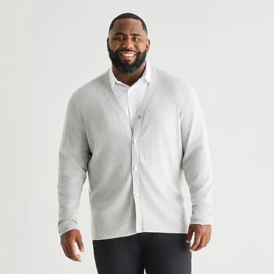 Stylus Mens V Neck Long Sleeve Button Big And Tall Cardigan In Black