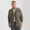 Stylus Mens V Neck Long Sleeve Button Open Front Big And Tall Cardigan In Sand