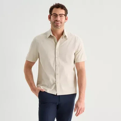 Stylus Mesh Mens Short Sleeve Camp Shirt In Sand